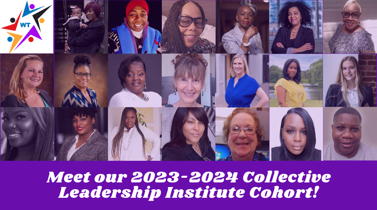 20 headshots of women with "Meet the 2023-24 Collective Leadership Institute Cohort!"